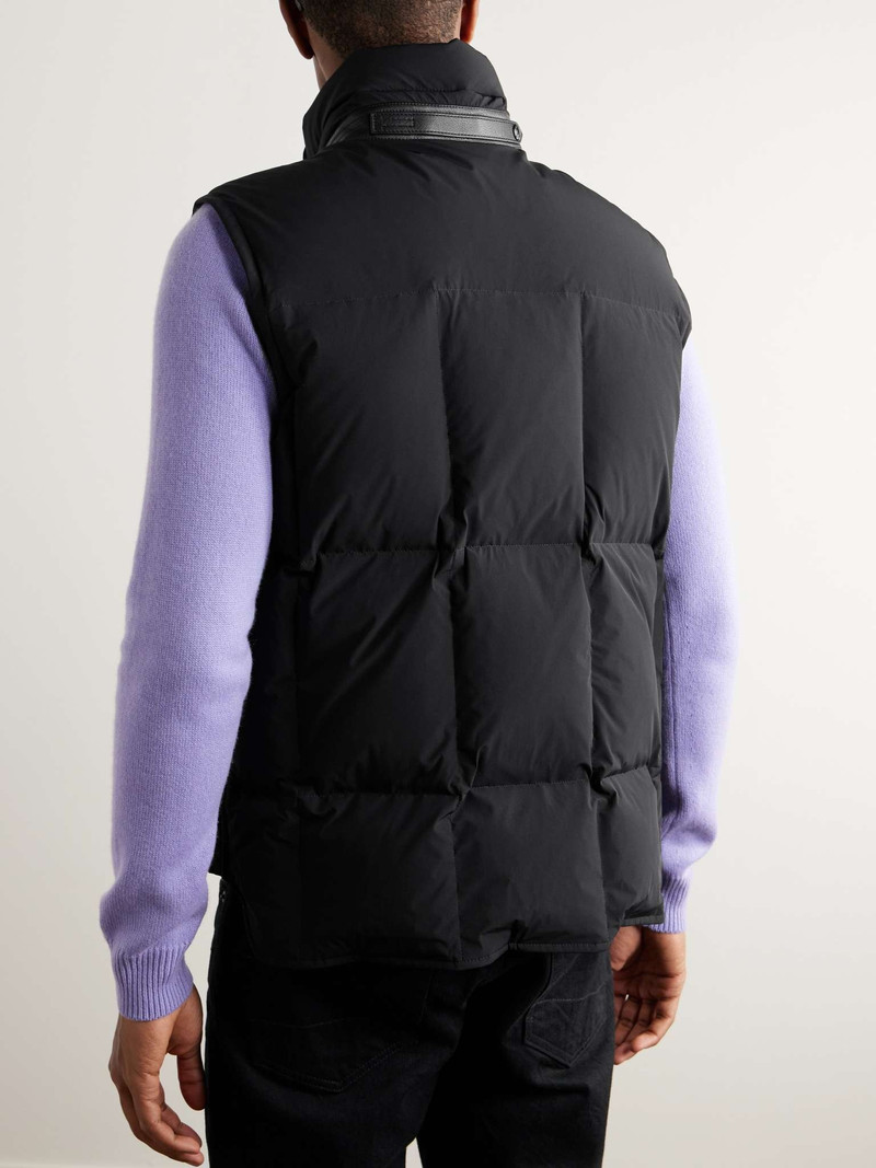 Leather-Trimmed Quilted Shell Gilet 4