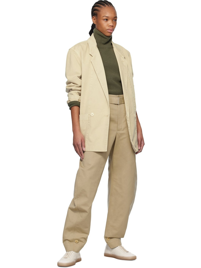 Lemaire Beige Belted Tapered Trousers outlook