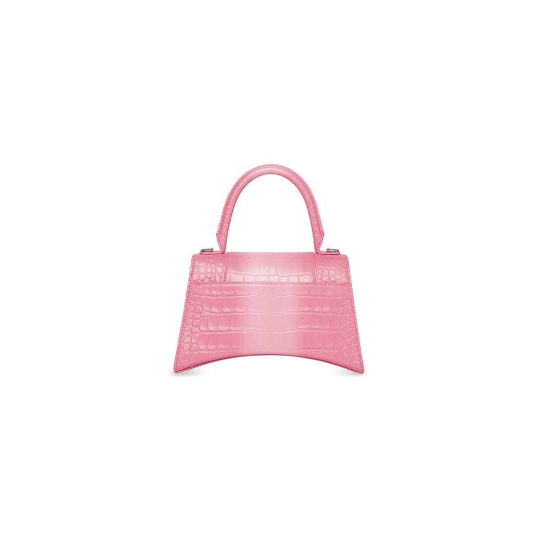 Women's Hourglass Small Handbag Embossed Calfskin in Pink - 5