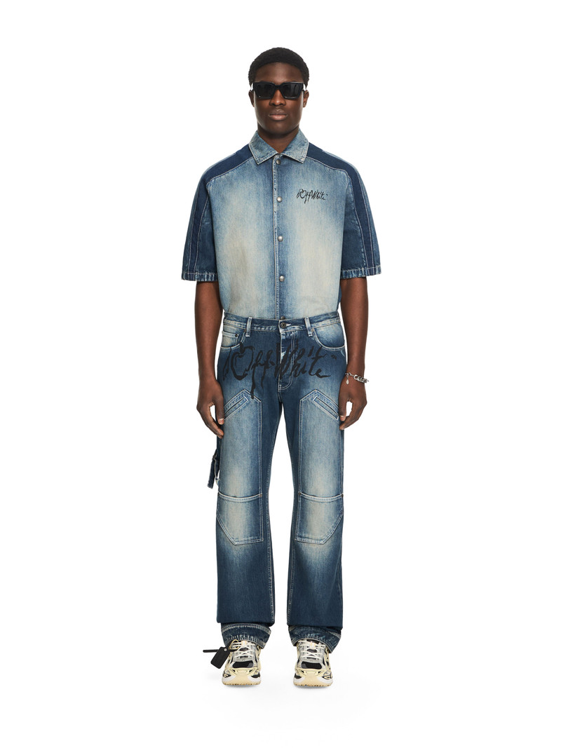 Off-White Cherry Diagonal Twist Stack Jeans outlook