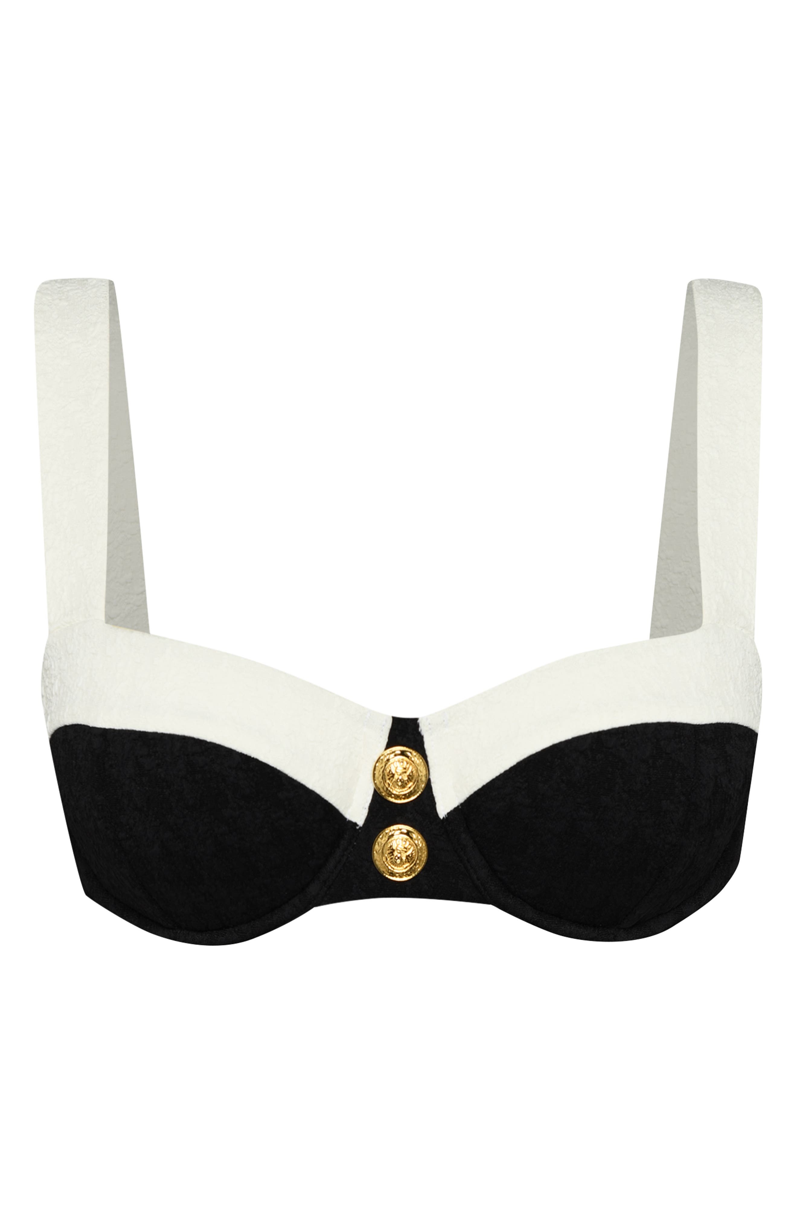 L'AGENCE Alexandria Colorblock Bikini Top in Black at Nordstrom - 3