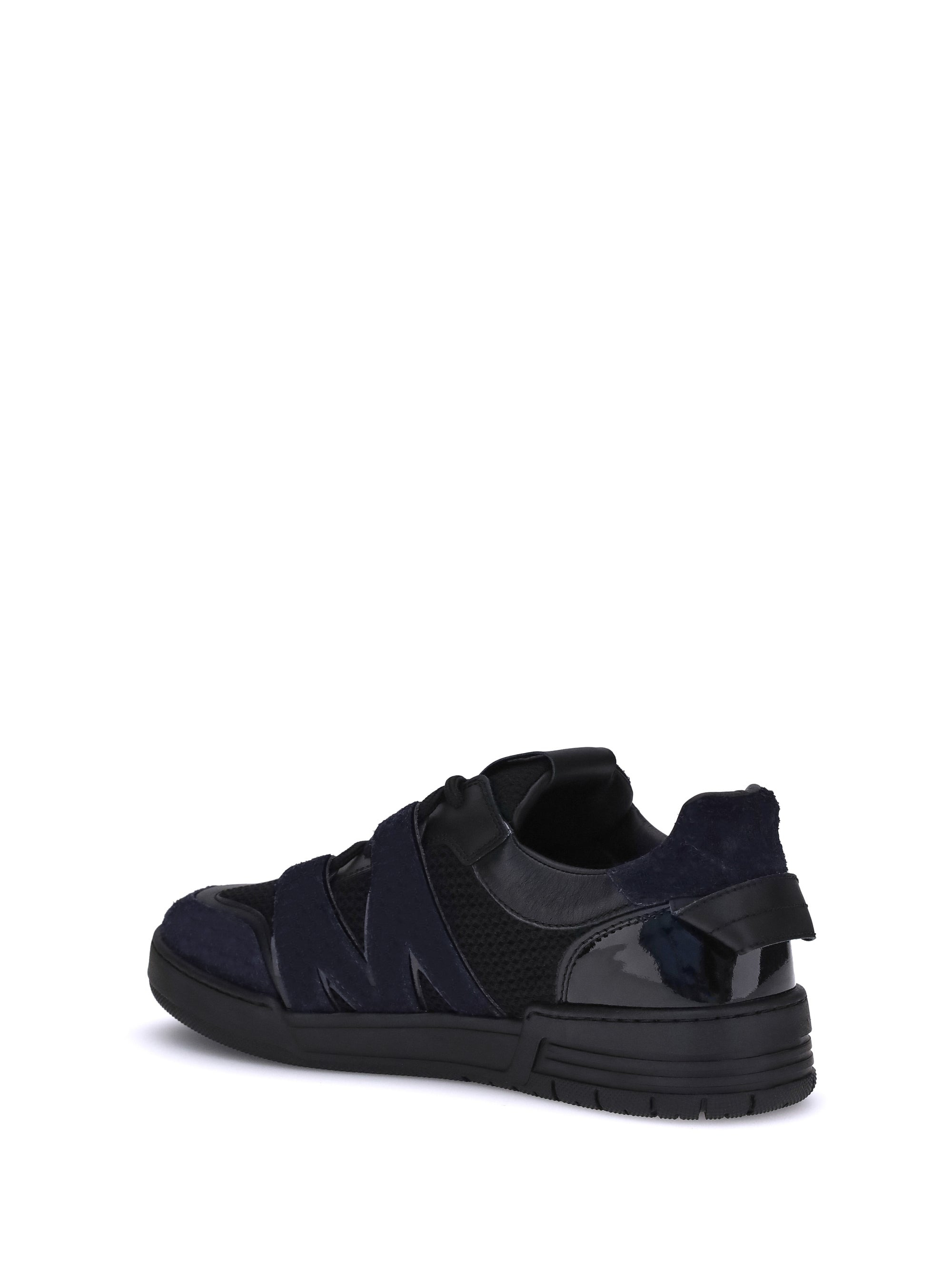 Moschino Women Leather And Mesh Sneakers - 3