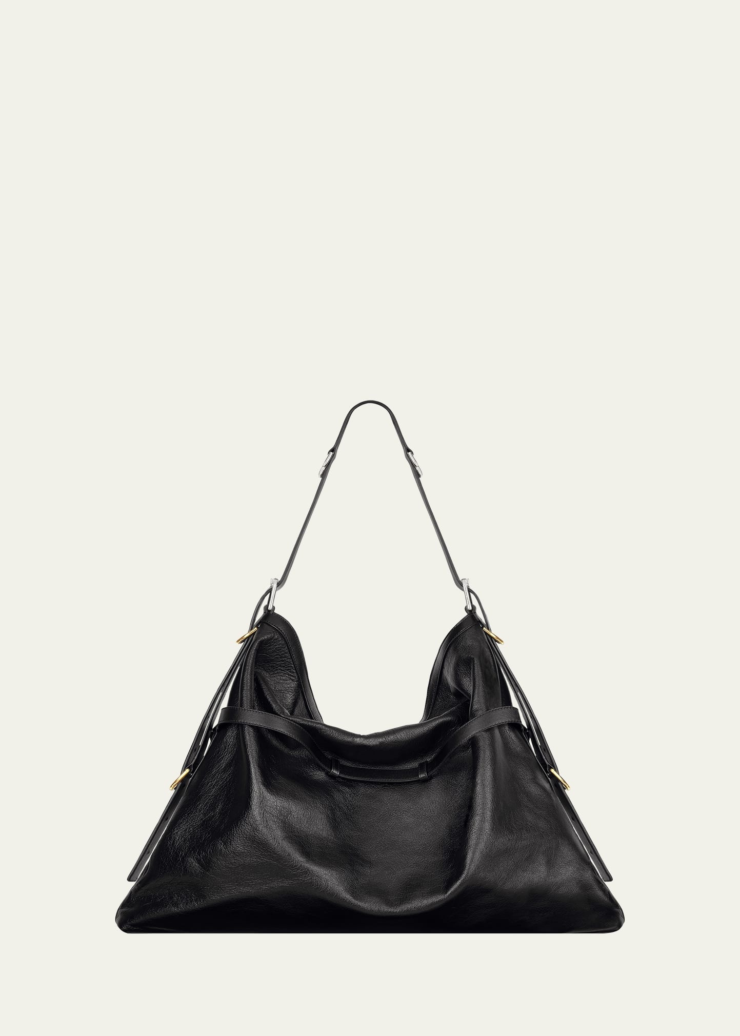 Medium Voyou Buckle Shoulder Bag in Tumbled Leather - 3