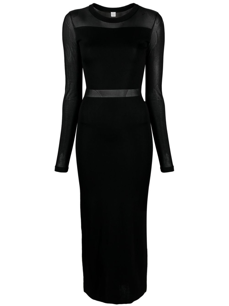 semi-sheer fine-knit dress 1