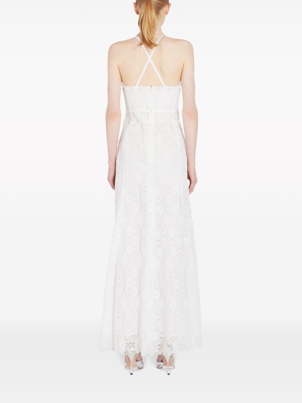corded-lace sleeveless maxi dress - 4