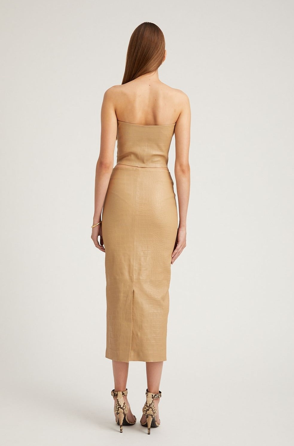 SAHARA EMBOSSED LEATHER MICRO TUBE TOP - 4