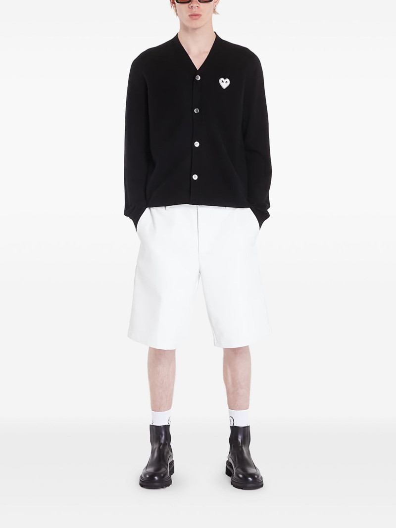 Comme des Garçons PLAY heart-patch wool cardigan outlook