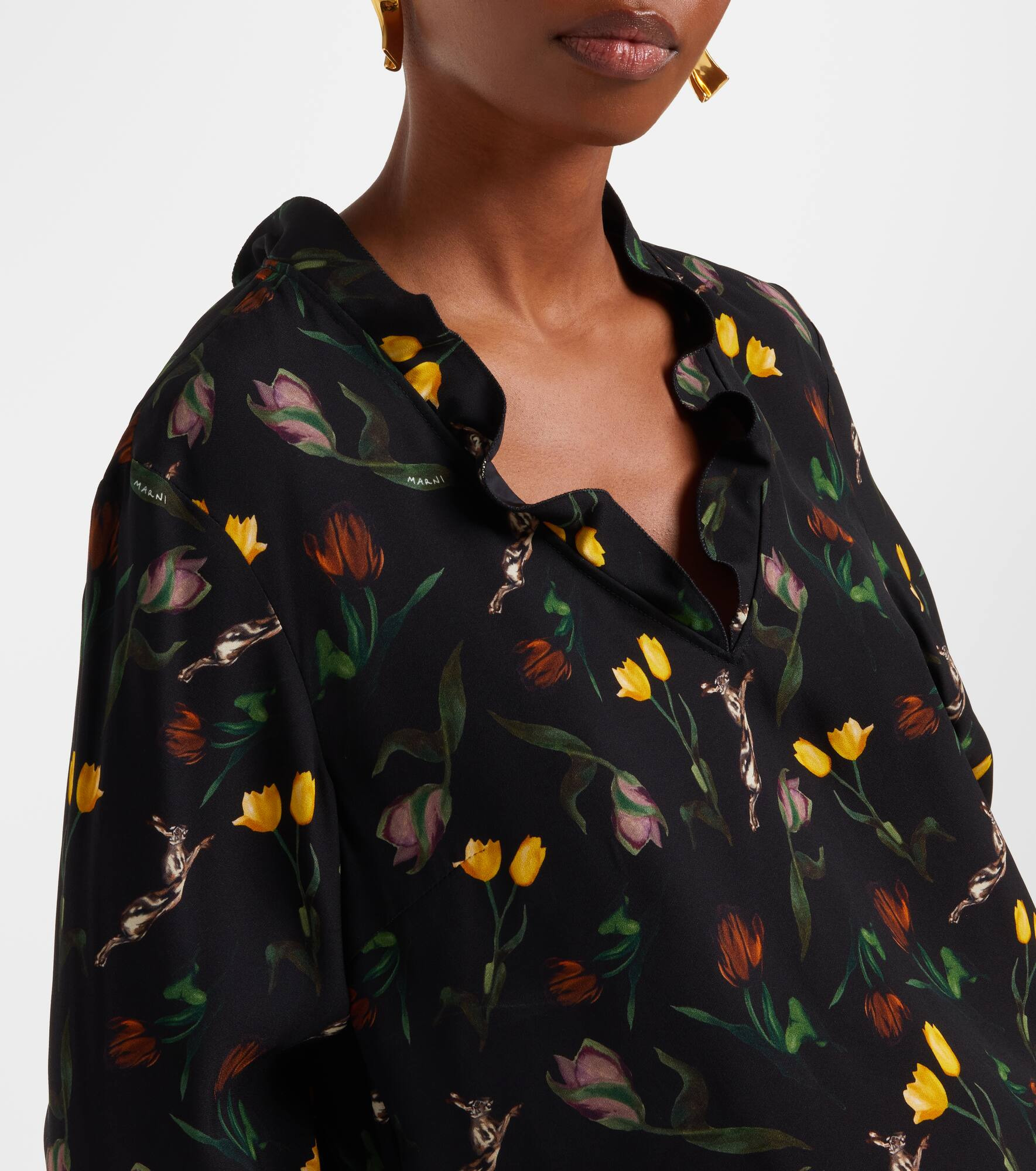 Ruffled floral top - 4