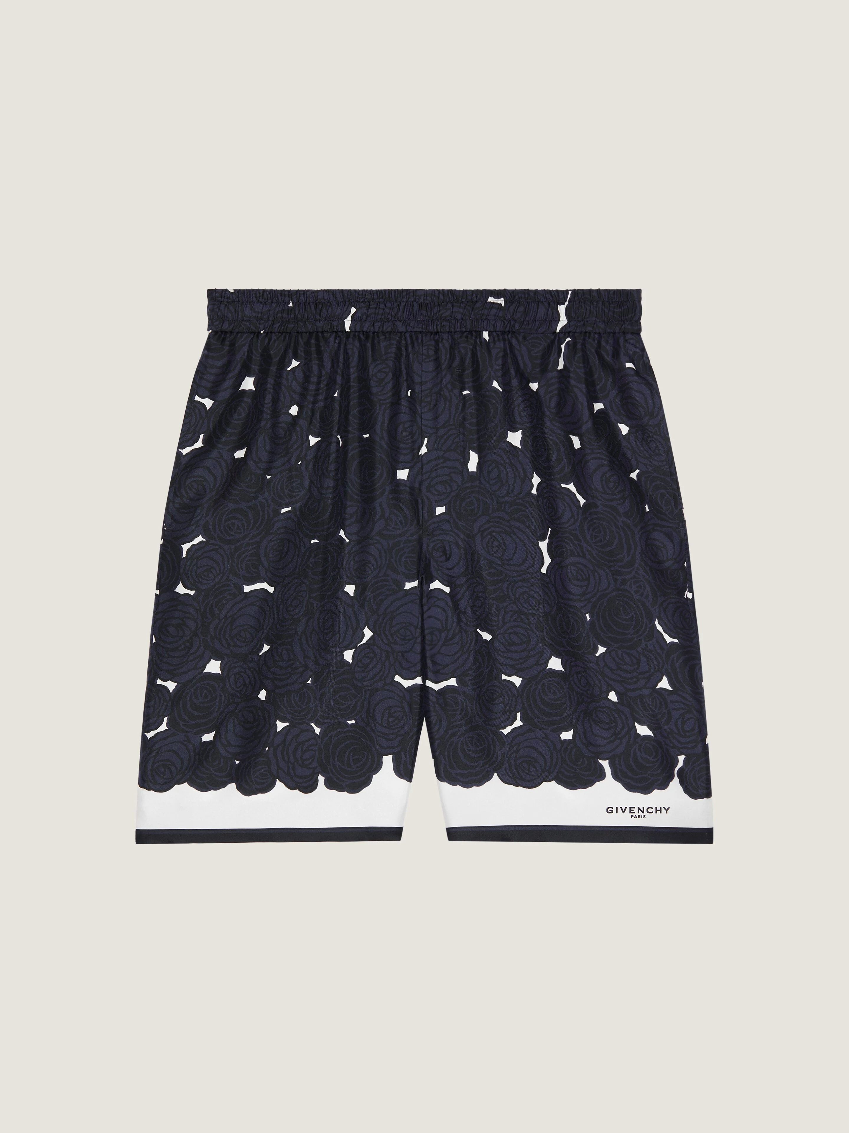 BERMUDA SHORTS IN SILK WITH FLOWERS PRINT - 1