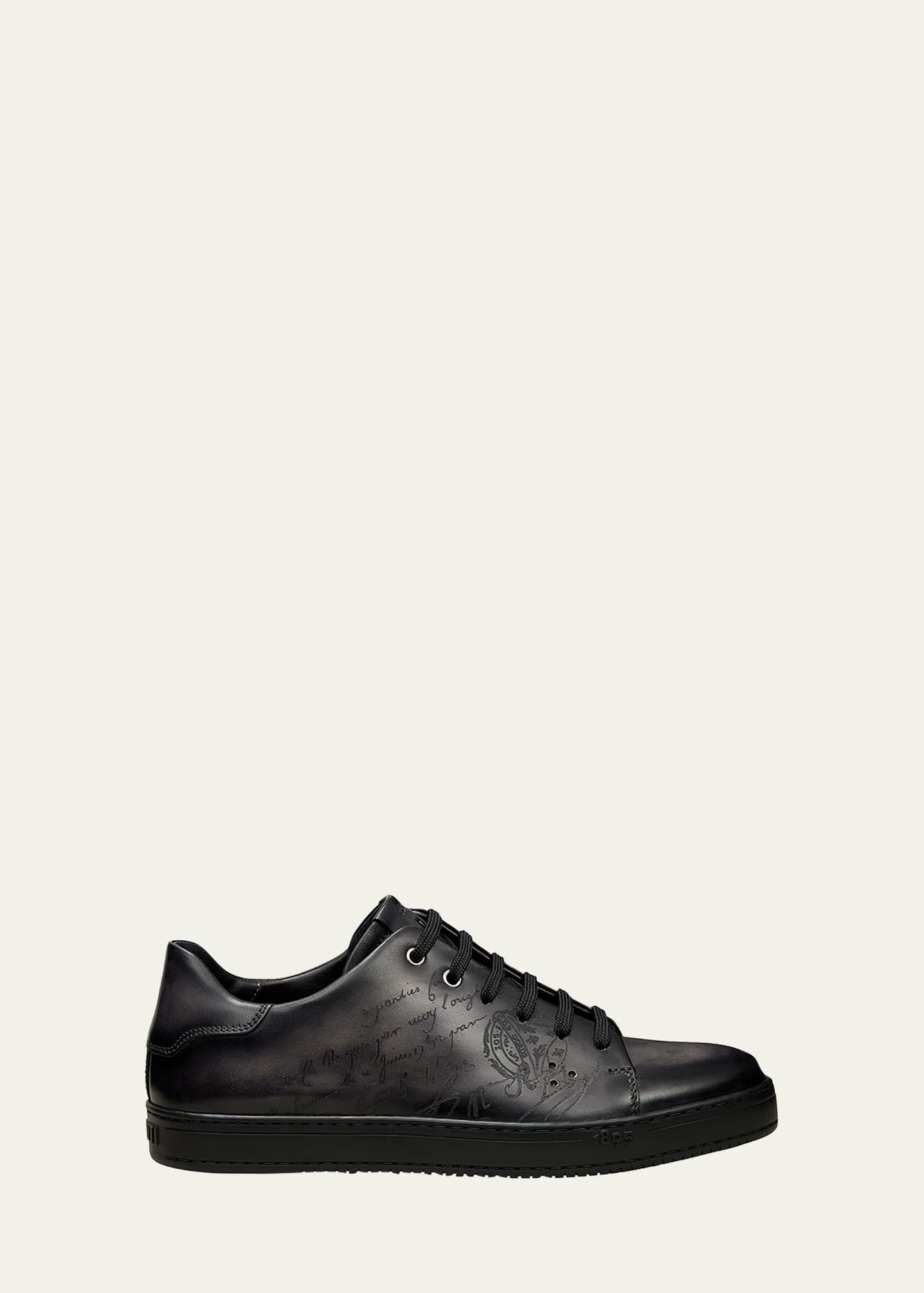 Men's Playtime Scritto Leather Low-Top Sneakers - 1