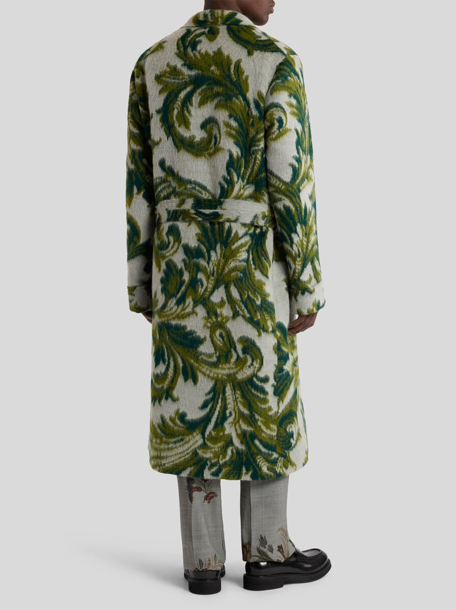 WOOL-BLEND JACQUARD ROBE COAT - 4