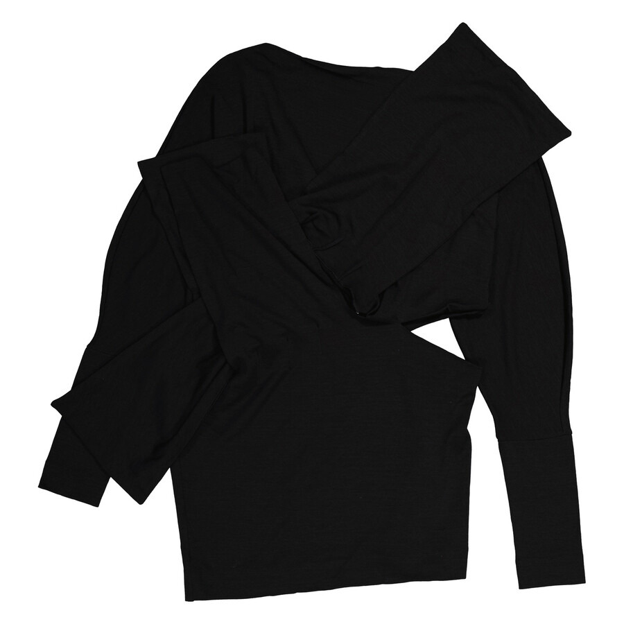 Khaite Ladies Black Lanie Knotted Cutout Tunic Top - 2