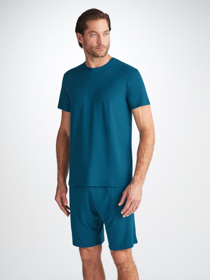 Men's Lounge Shorts Basel Micro Modal Stretch Poseidon Blue - 5