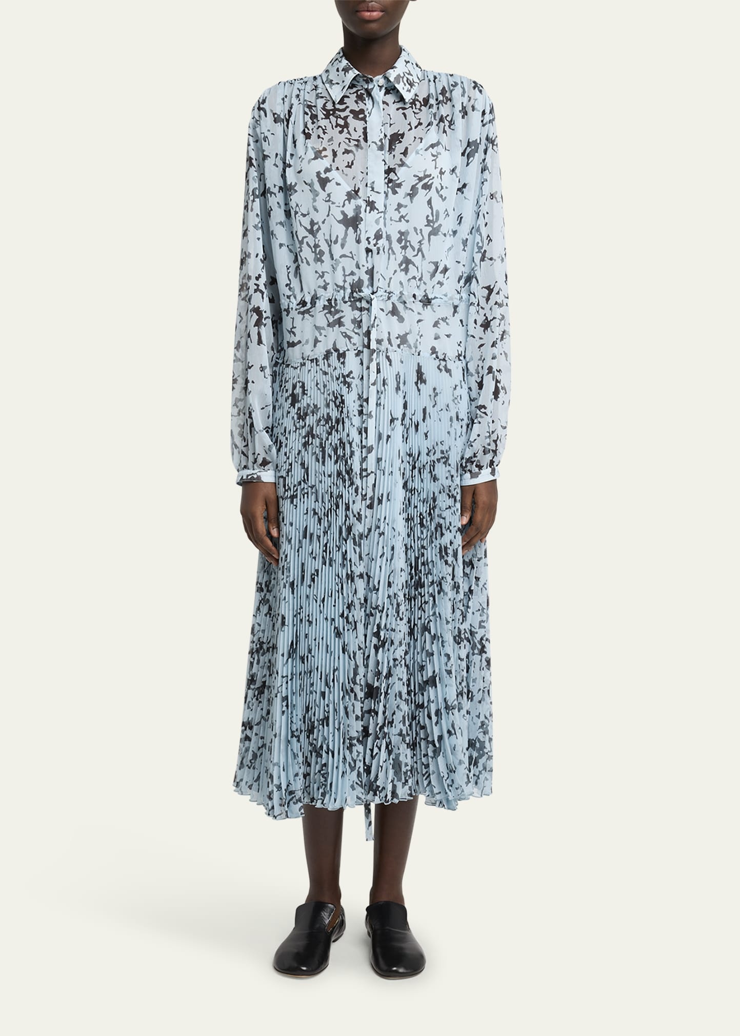 Jones Printed Crinkle Chiffon Pleated Dress - 2