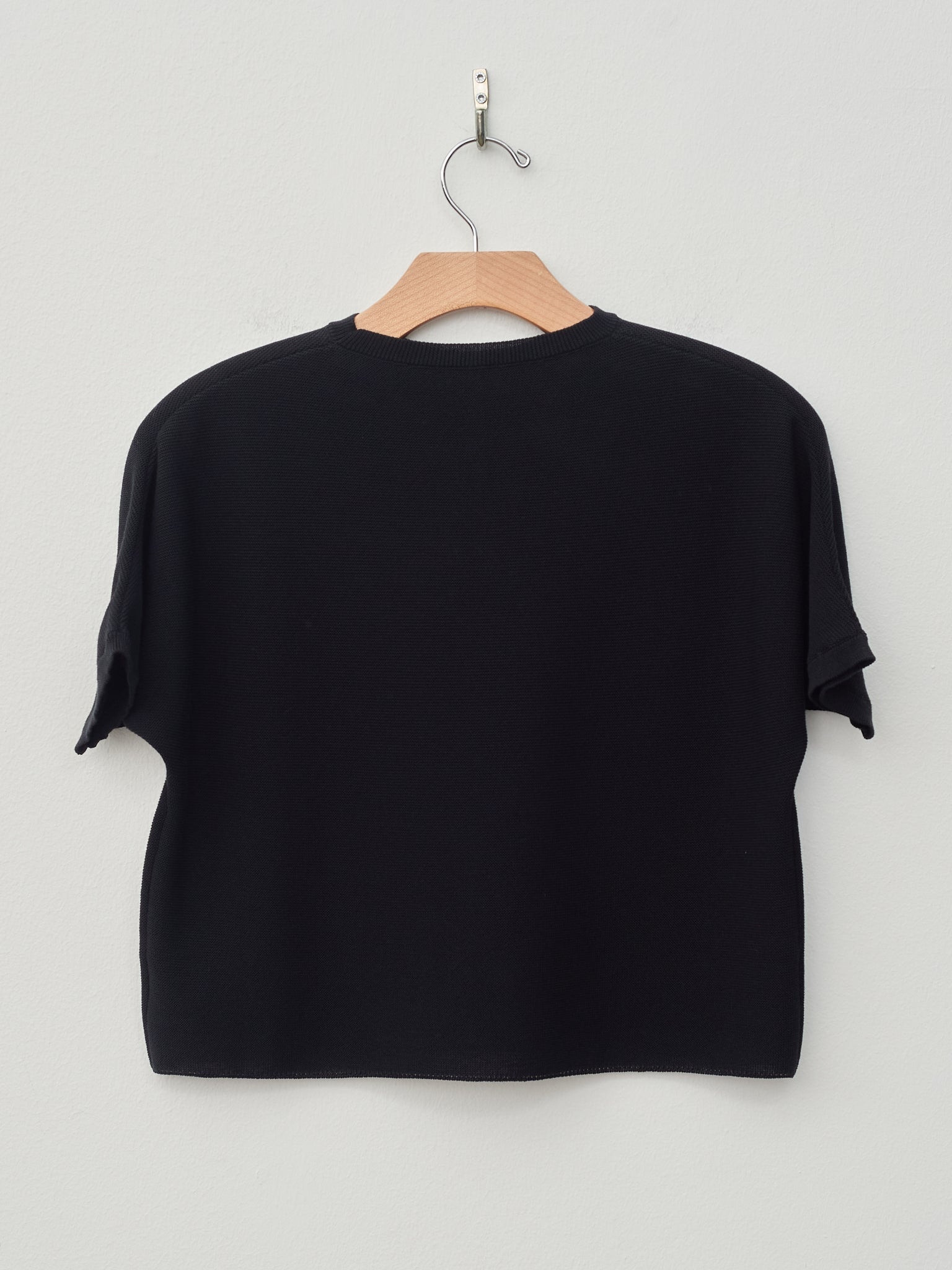 Knitted Light Cotton T-Shirt - Black - 7