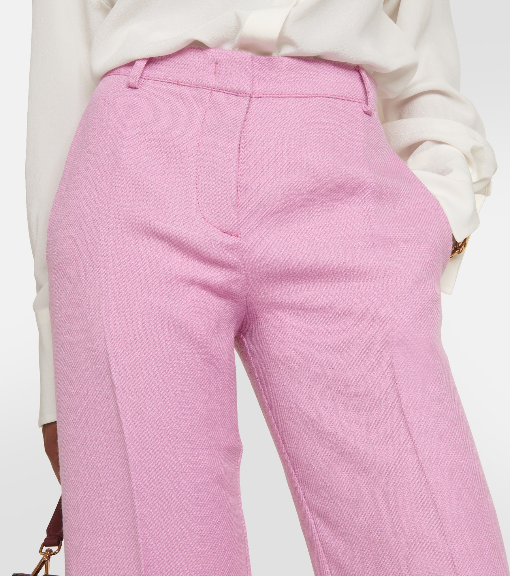 Wide-leg wool-blend pants - 4