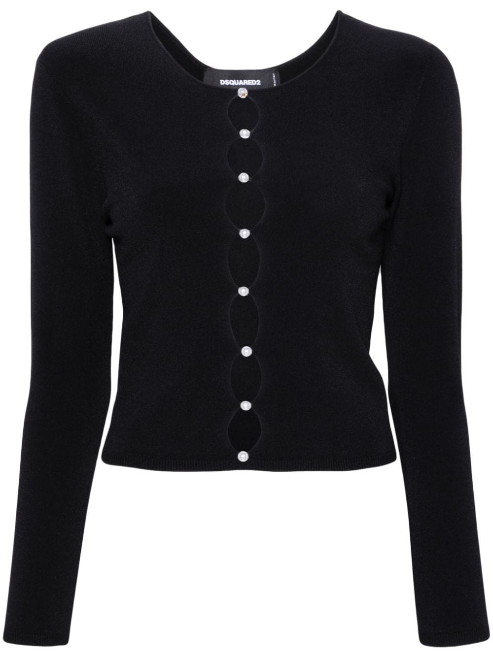 pearl-embellished knit top - 1