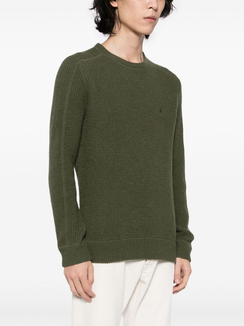 waffle-knit crew neck jumper 3