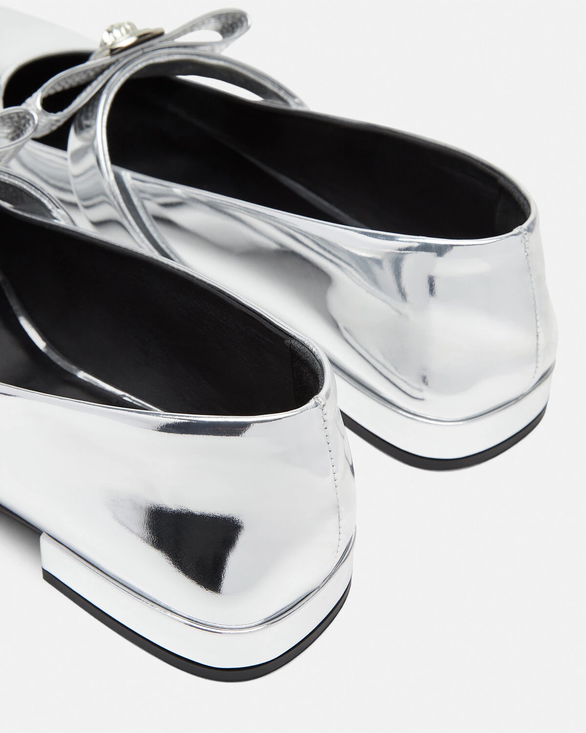 Gianni Ribbon Metallic Ballerinas - 6