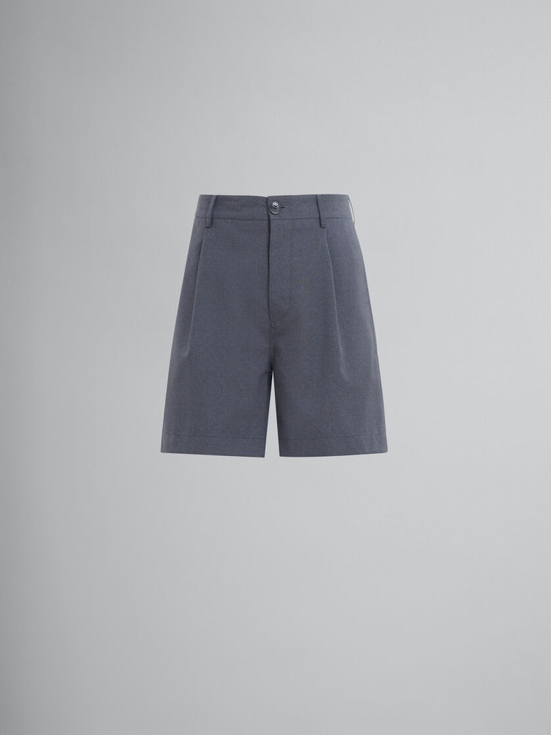 GREY WOOL TAILORED SHORTS 와 FRONT CREASE 1