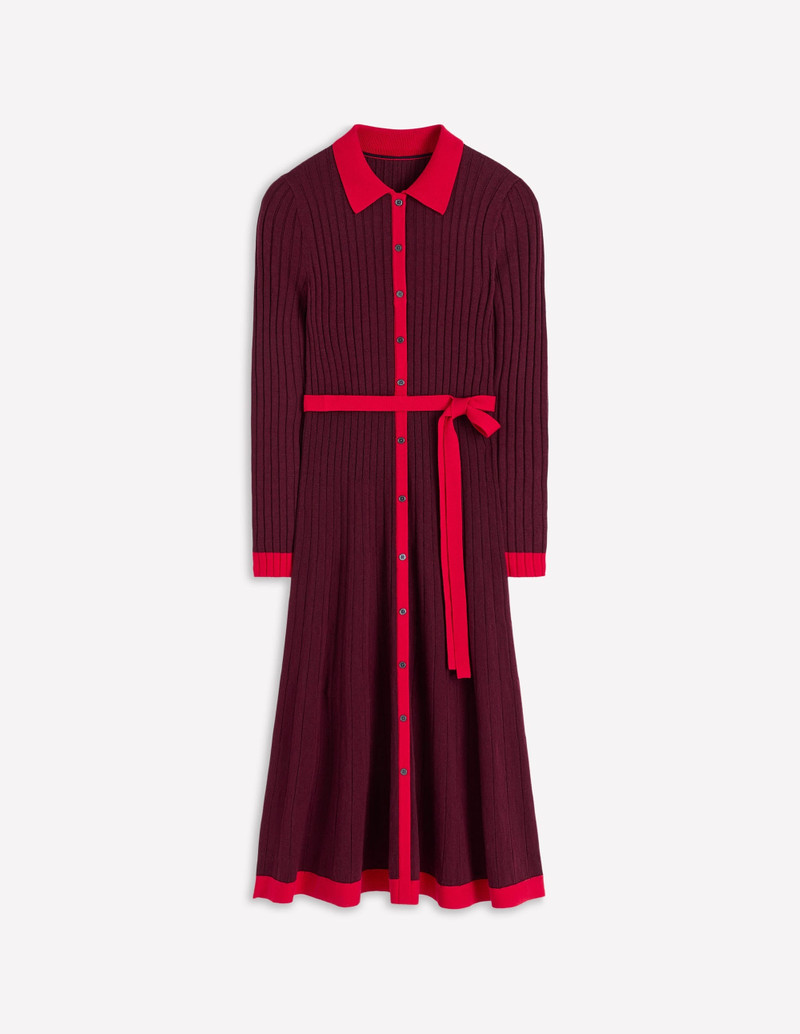 Rachel Knitted Shirt Dress-Deep Wisteria 1