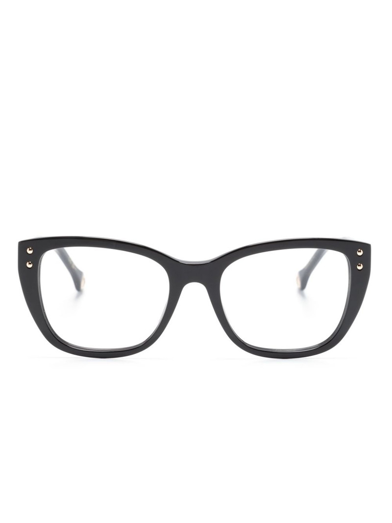 logo-lettering square-frame glasses 1