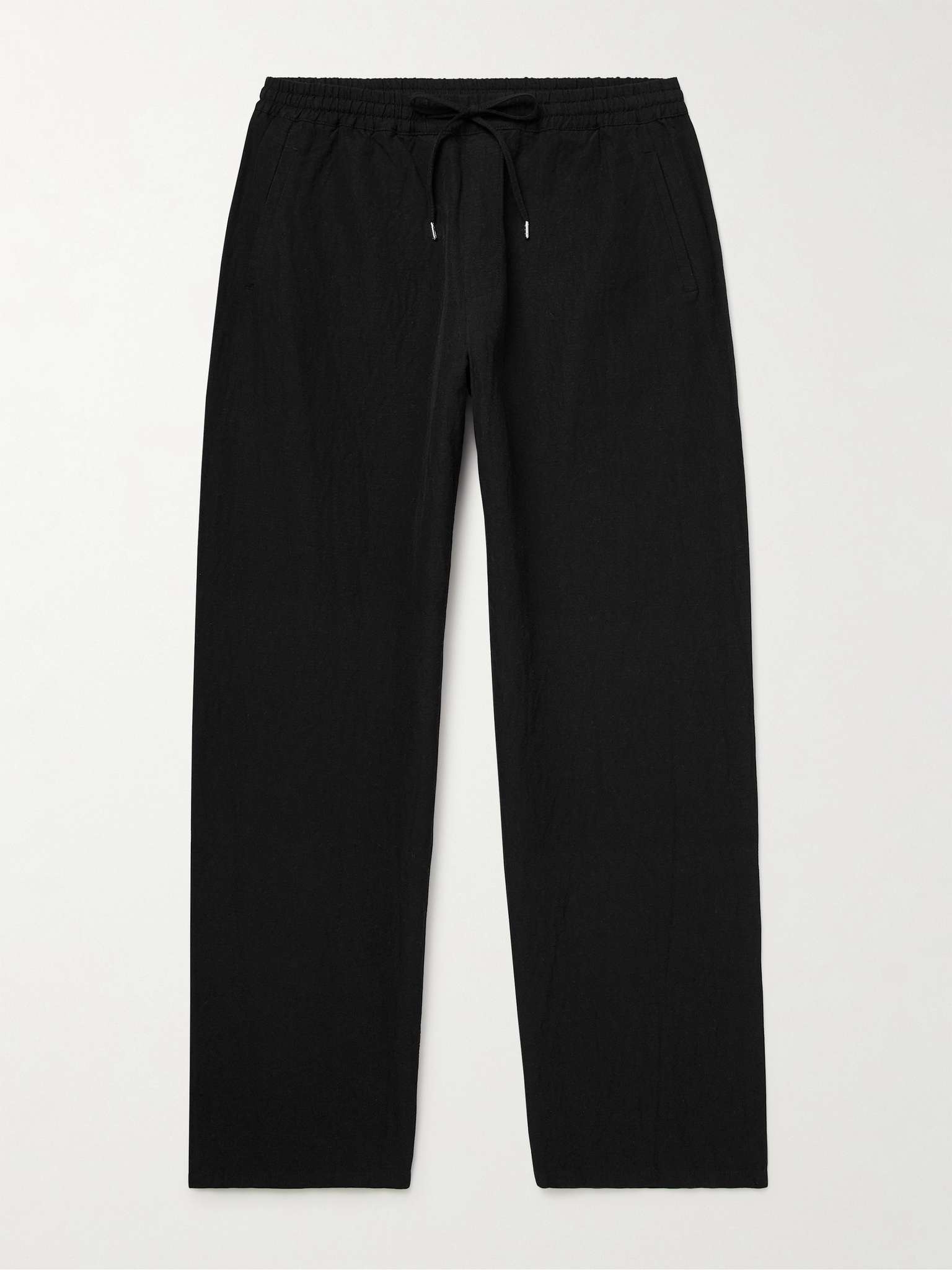 Samurai Straight-Leg Cotton and Linen-Blend Seersucker Drawstring Trousers - 1