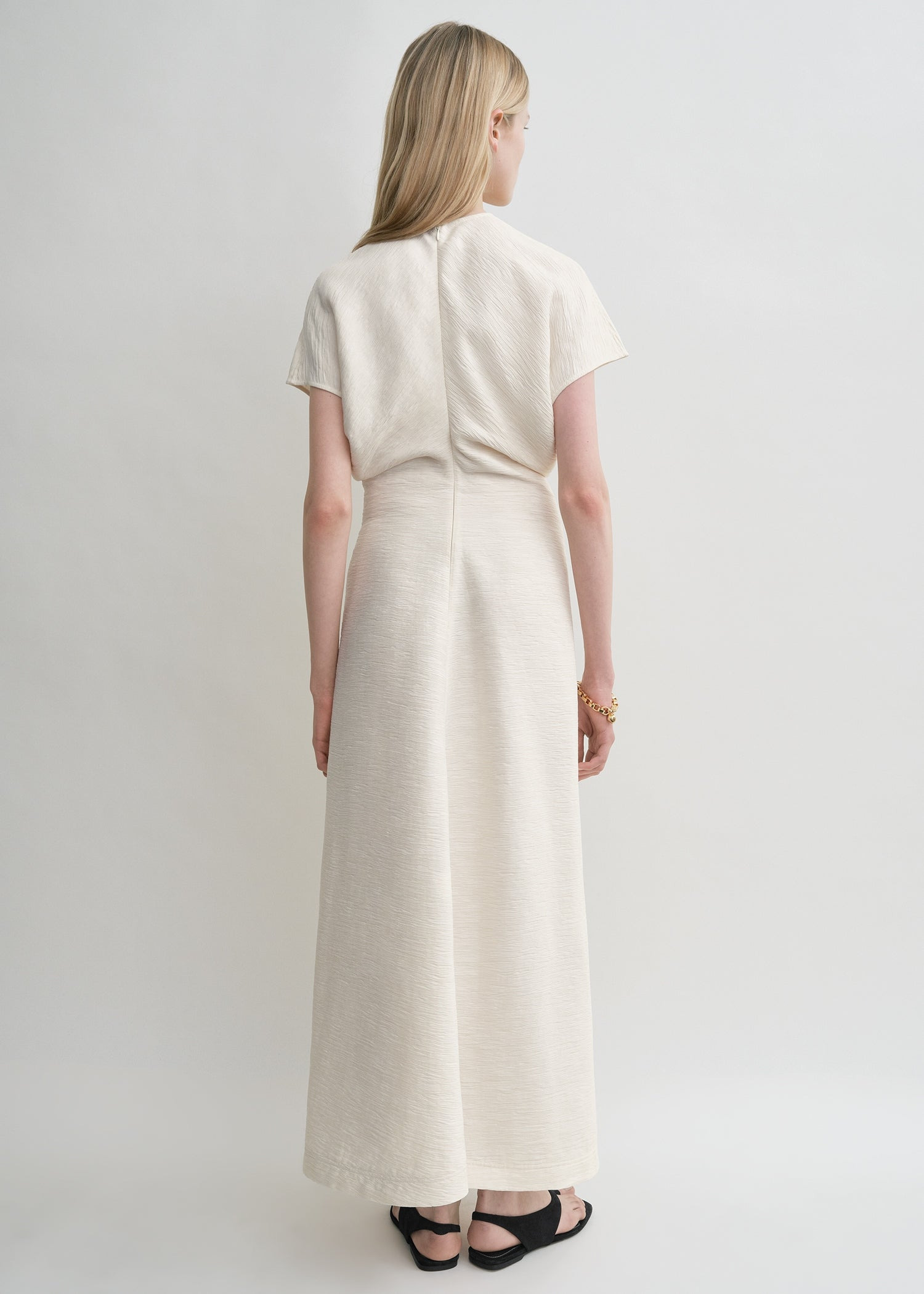 Slouch waist crinkled dress cream - 4