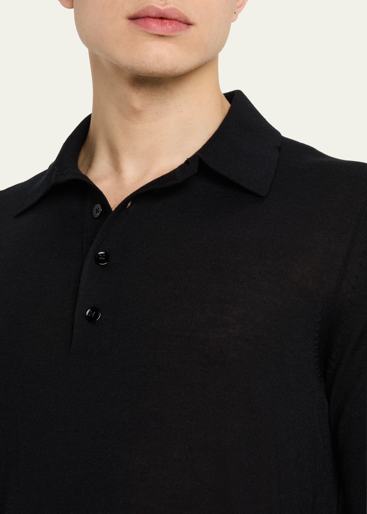 Men's Cashmere and Silk Polo Sweater - 5