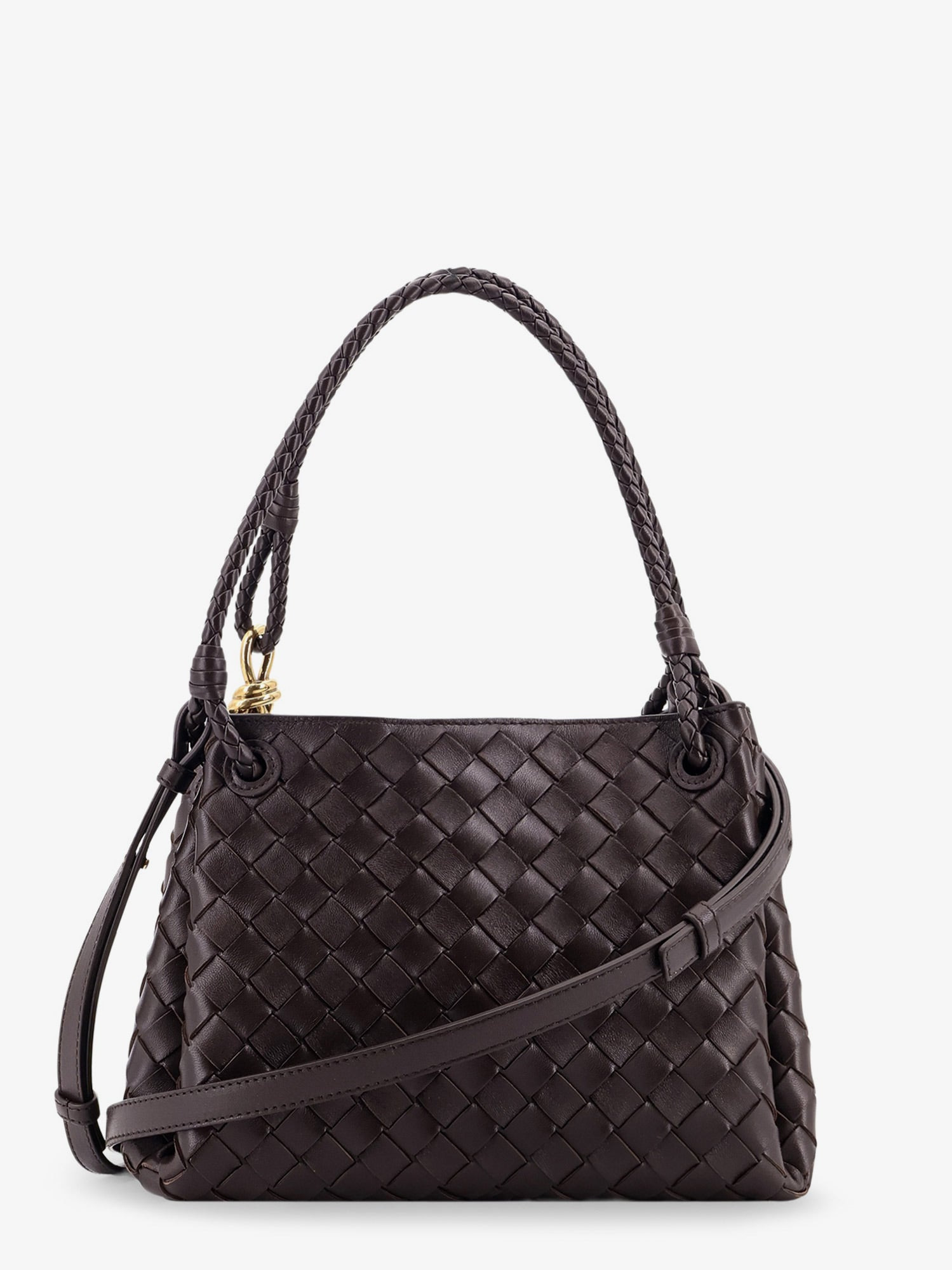 PARACHUTE LEATHER SHOULDER BAG WITH INTRECCIATO MOTIF AND KNOT DETAIL - 3