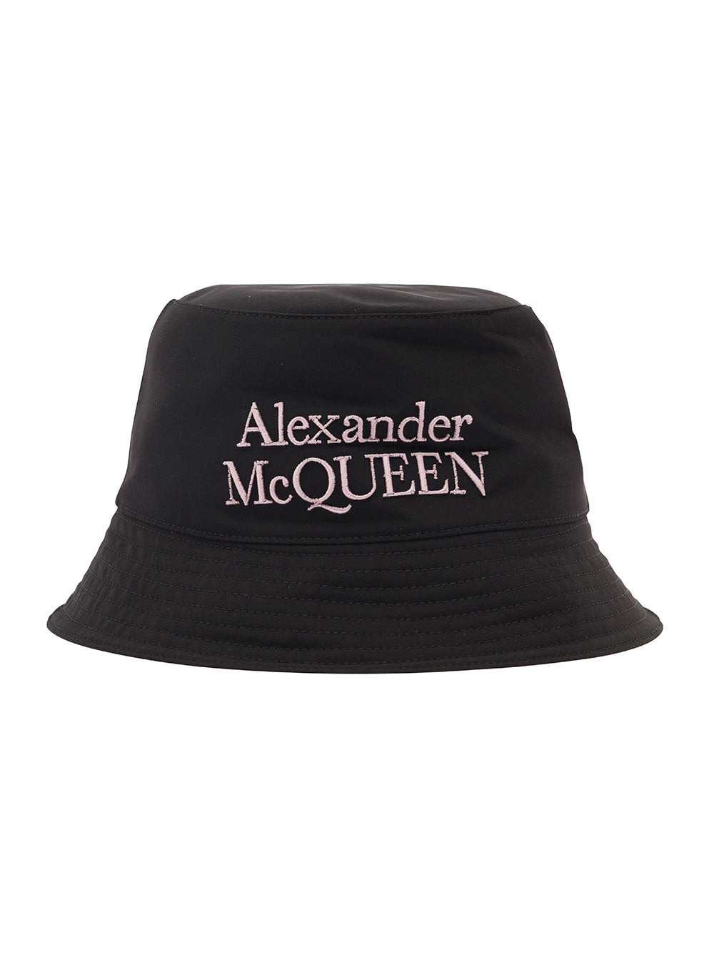 Alexander Mcqueen Men Black And White Reversible Bucket Hat With Logo Embroidery In Polyamide Man - 1