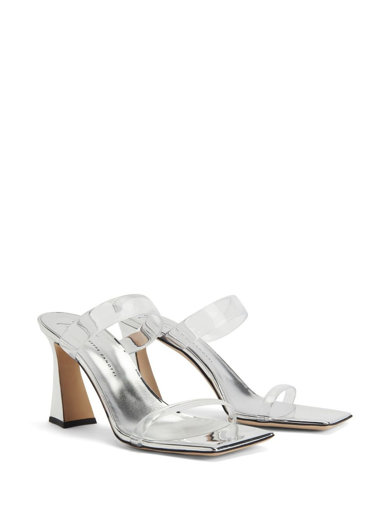 Giuseppe Zanotti Flamina PLexi 80mm metallic-finish mules outlook