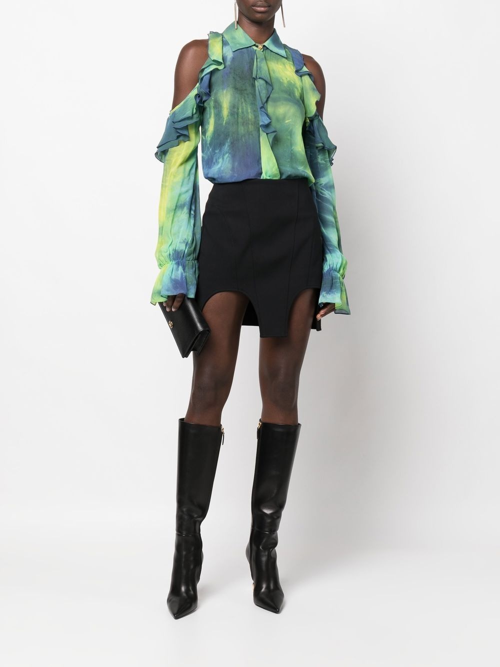 tie-dye cold-shoulder blouse - 2