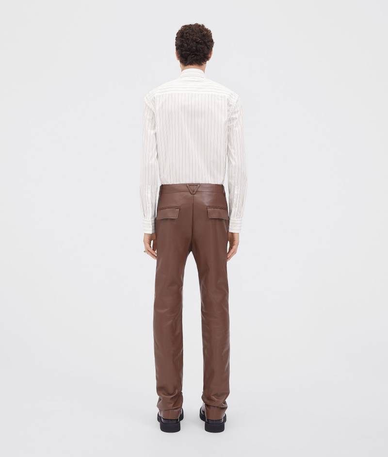 soft bonded leather slim trousers 3