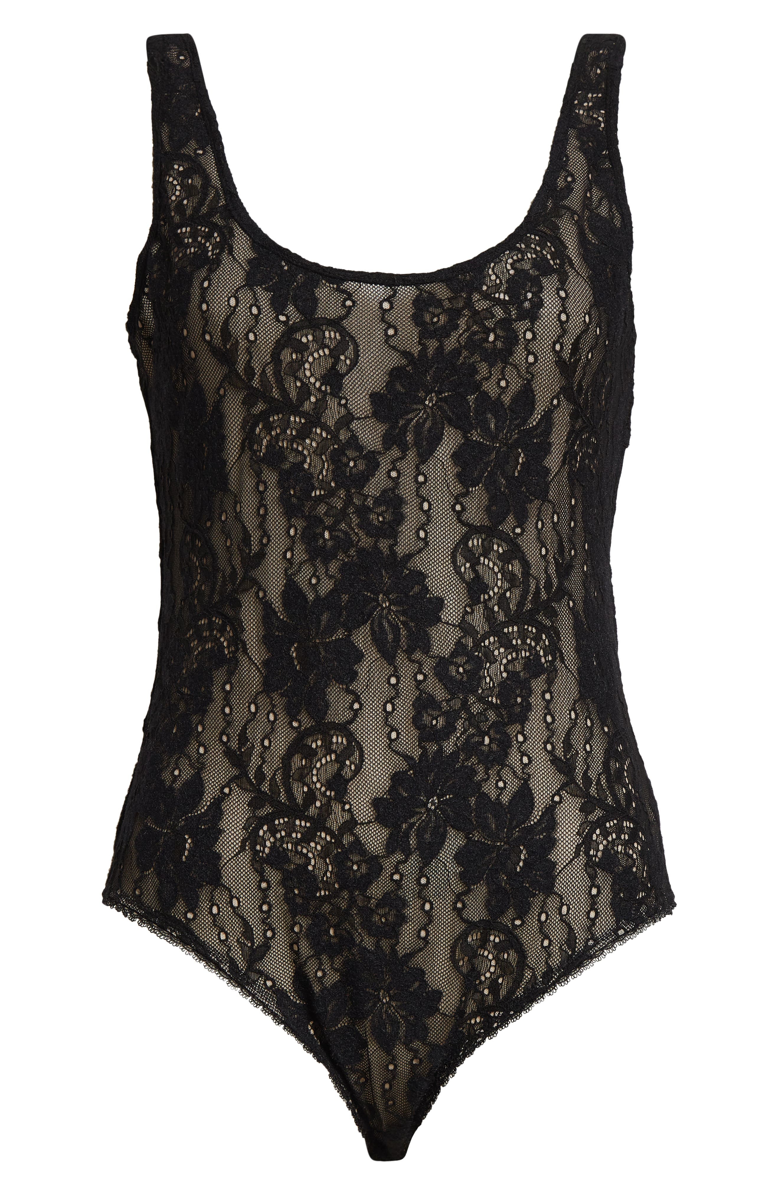 Zimmermann Scoop Neck Lace Bodysuit in Black at Nordstrom - 6