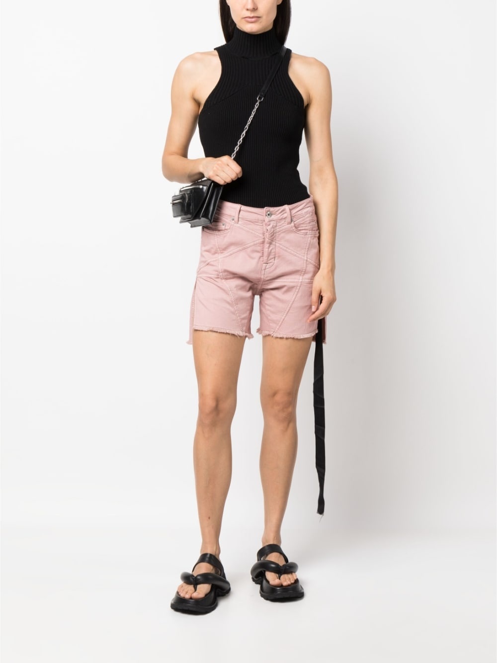 raw-cut denim shorts - 2