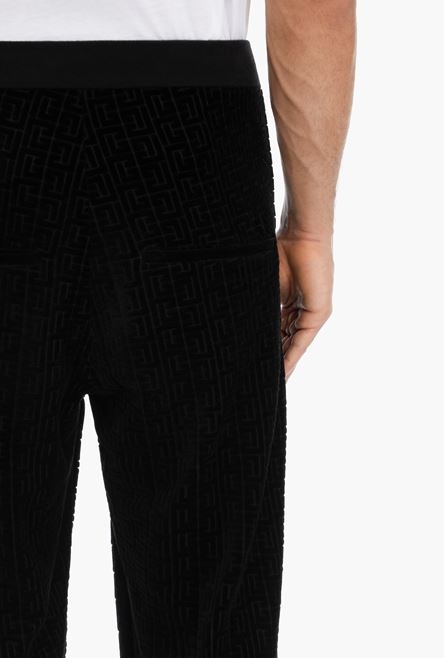 Black sweatpants with embossed velvet Balmain monogram - 8