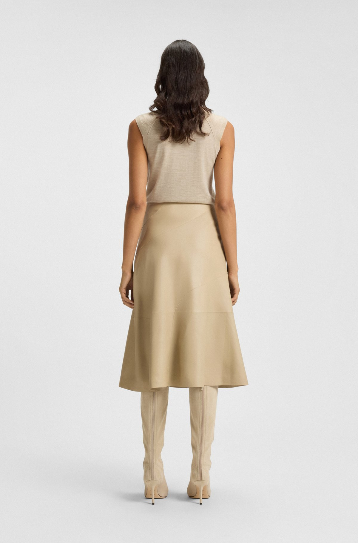 A-LINE SKIRT IN NAPPA LEATHER - 4