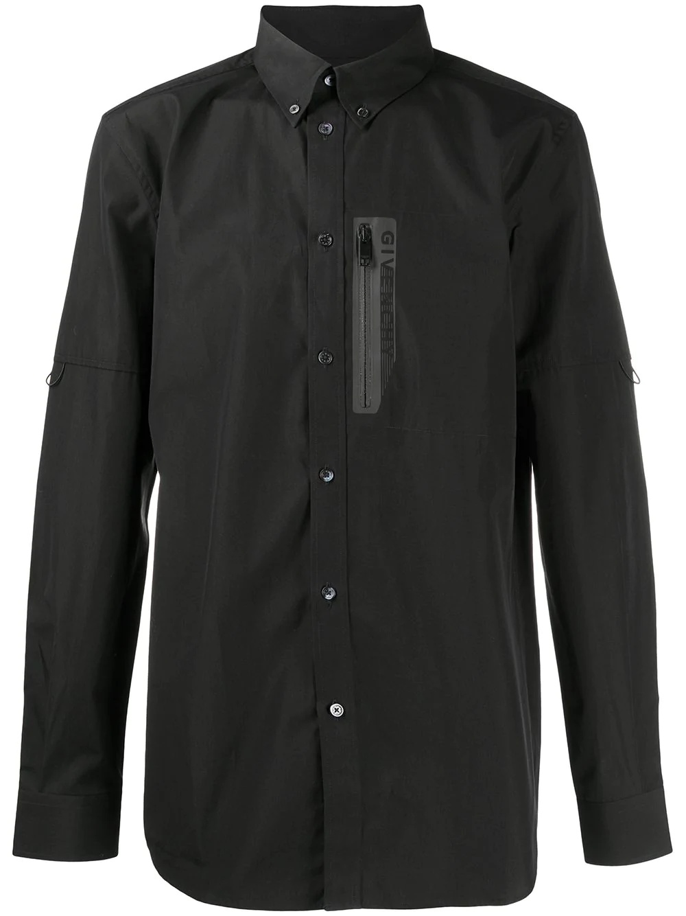 logo zip trim shirt - 1