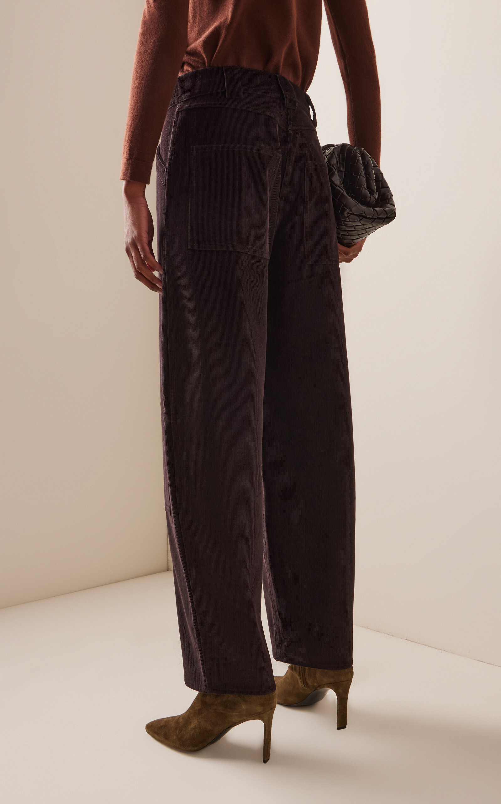 Cotton Corduroy Barrel Pants brown - 4