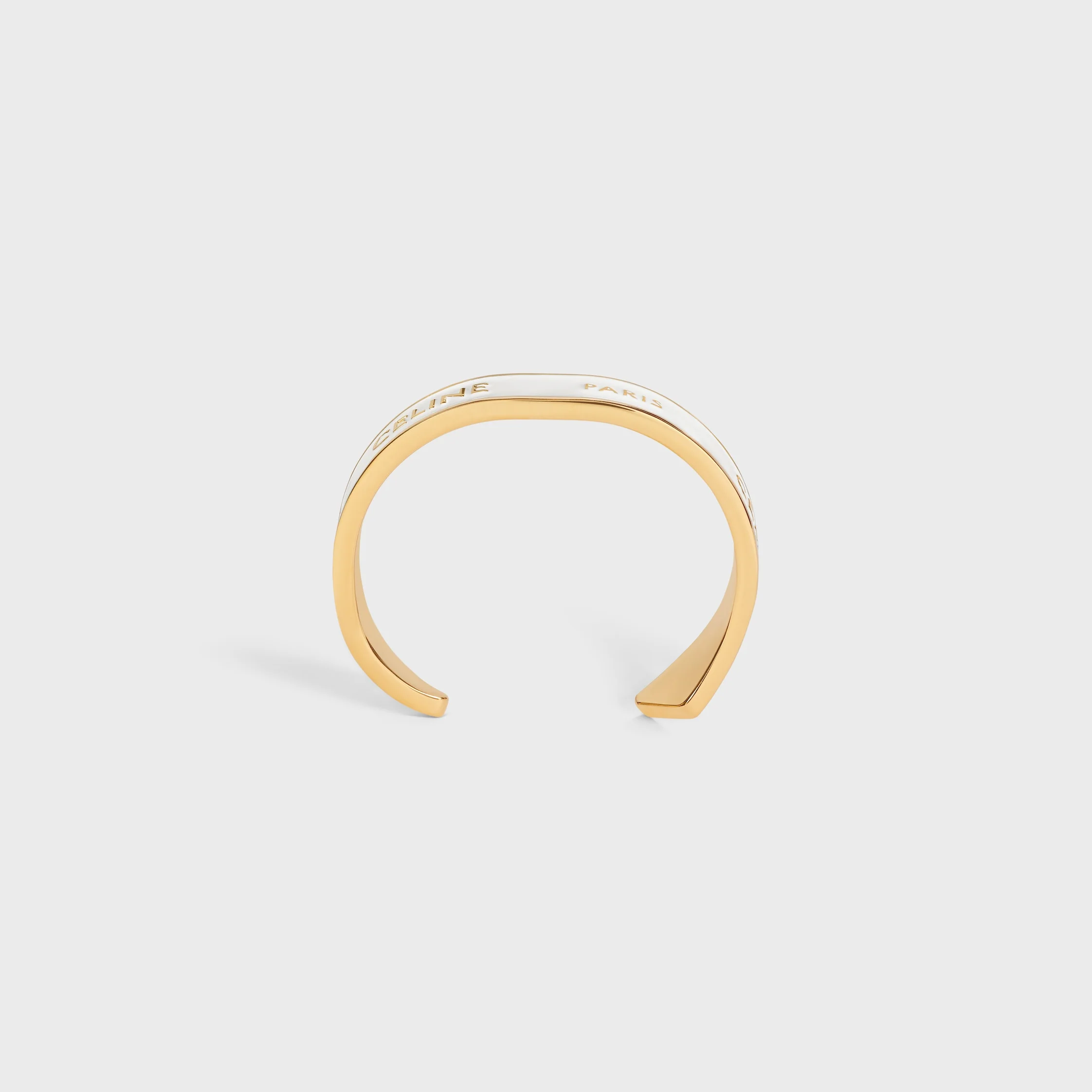 CELINE RIBBON SMALL CUFF IN BRASS WITH GOLD FINISH AND ENAMEL - 1