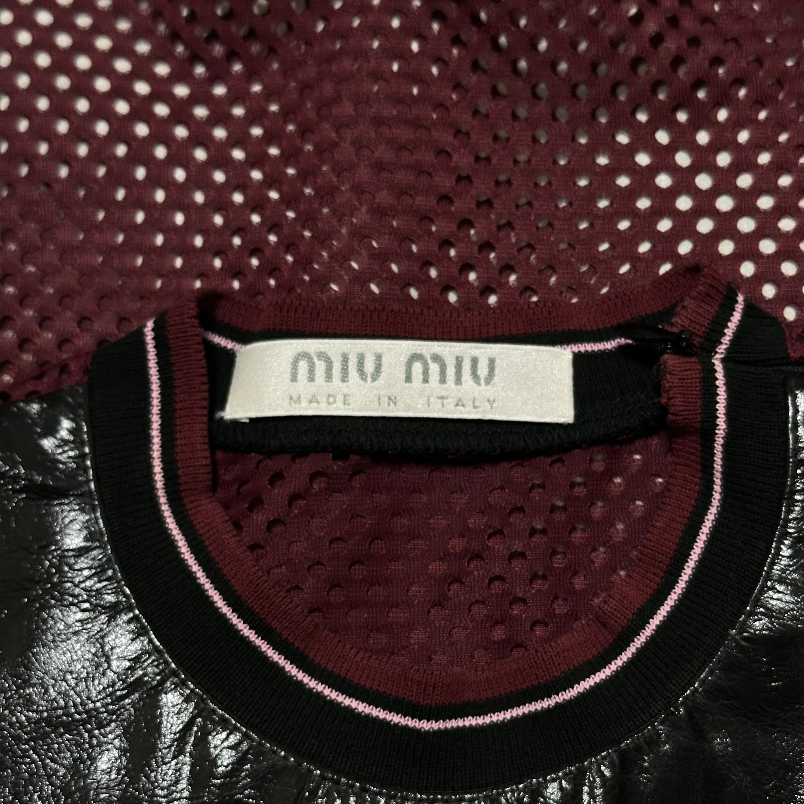 MIU MIU Spring Summer 2000 Patent Leather Mesh Top - 5