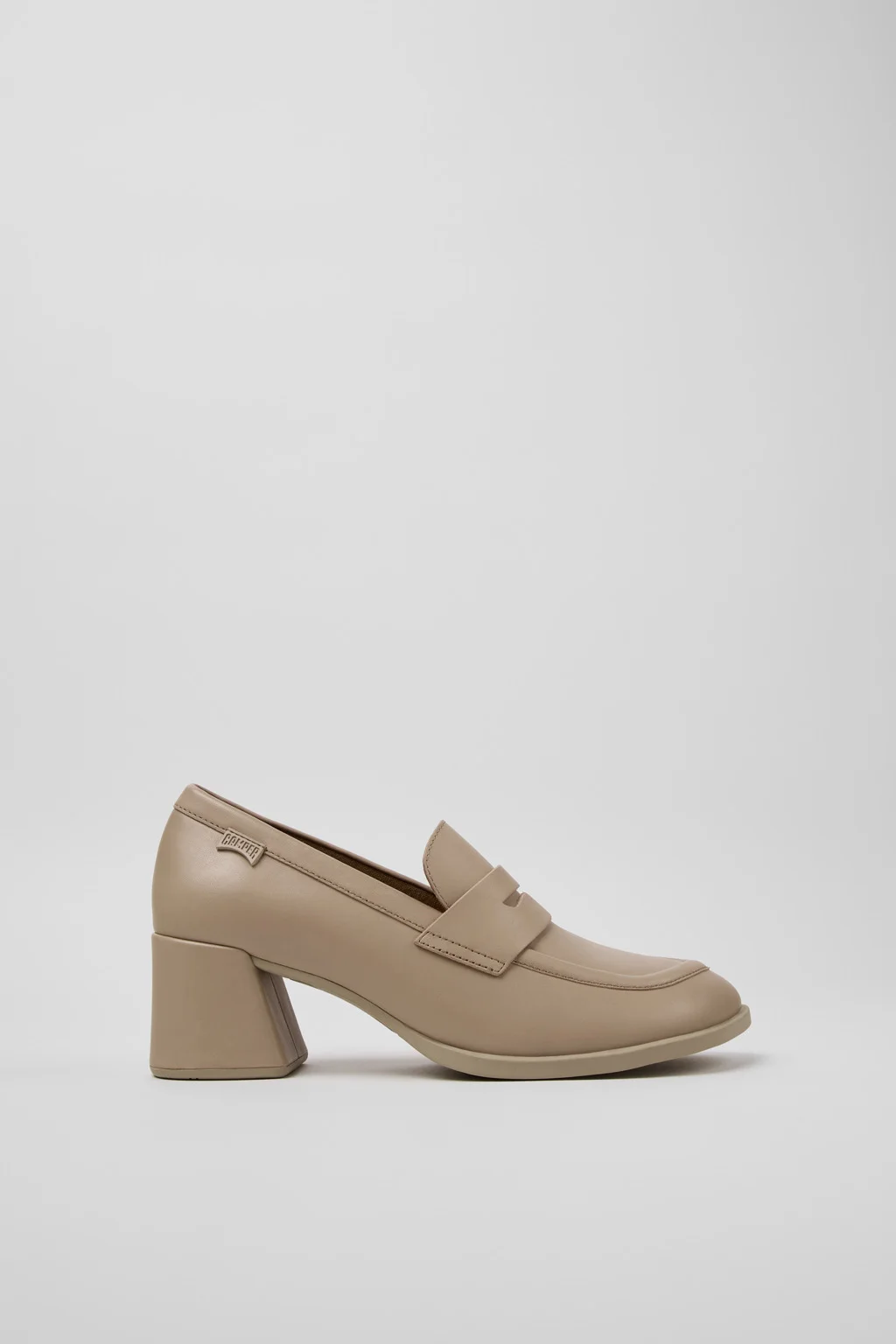Kora Beige Leather Moccasins for Women. - 1