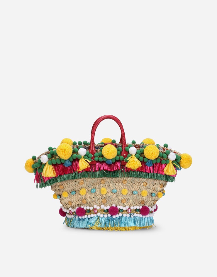 Straw Kendra coffa bag with embroidery - 4