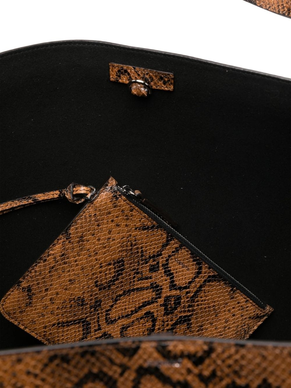 snakeskin-print belt cabas tote bag - 5