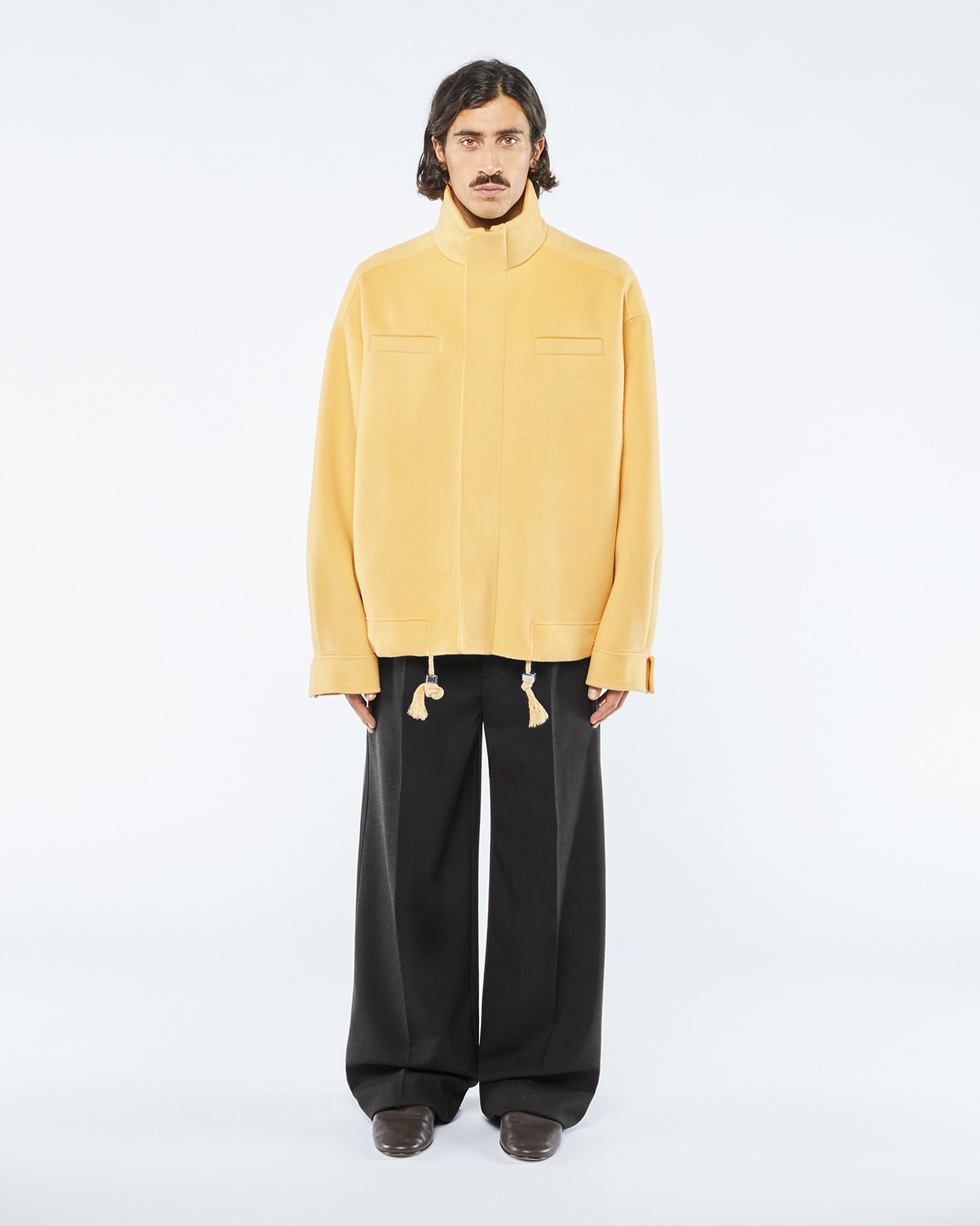 DUFAN - Double wool silk bomber - Sun yellow - 1
