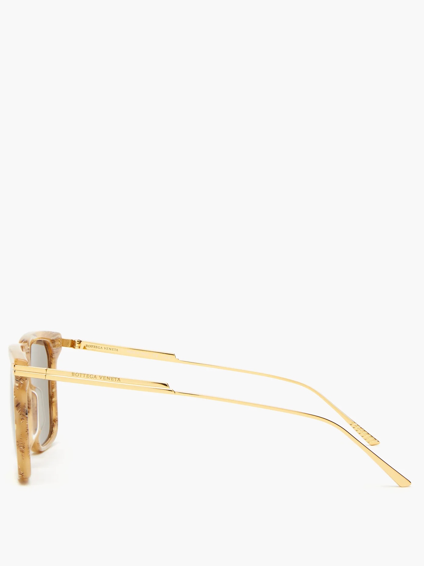 Marbled-effect square acetate sunglasses - 4