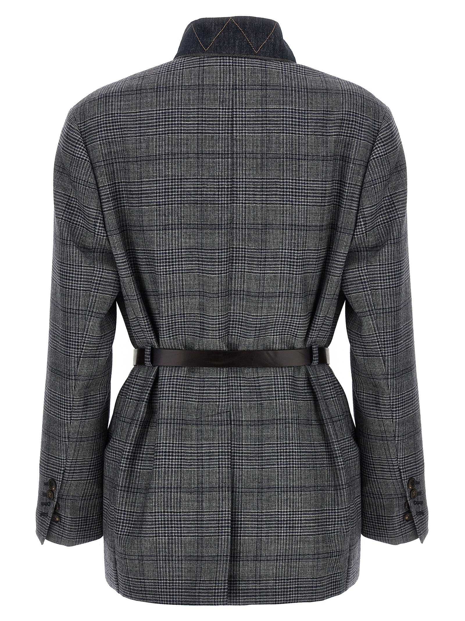 Monile Houndstooth Blazer Blazer And Suits Gray - 3