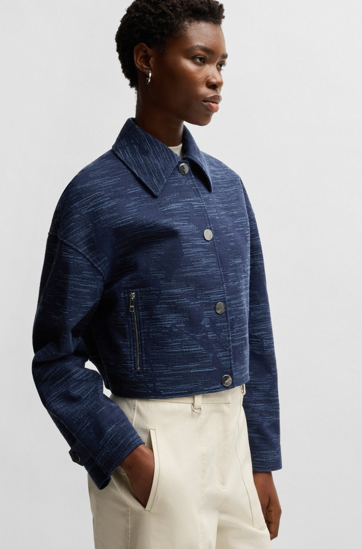 RELAXED-FIT BLAZER WITH FLORAL STRUCTURE - 6