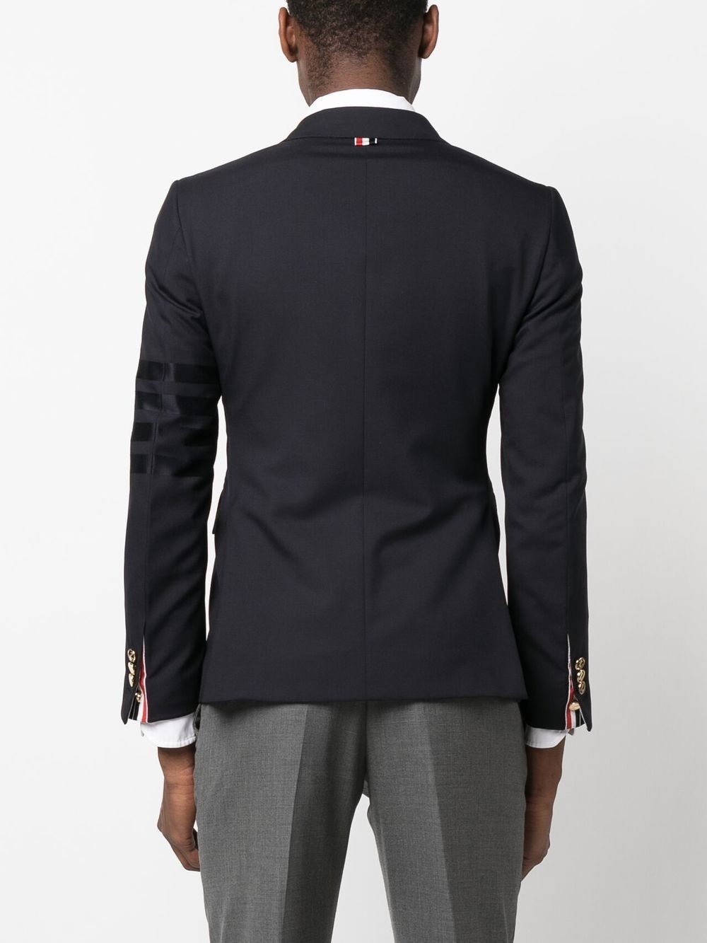 signature-stripe single-breasted blazer - 4